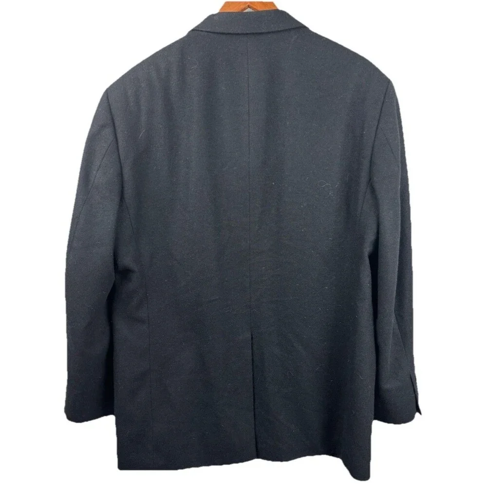 Stafford Wool & Camel Classic Fit Blazer Men 42R Black Business Wedding Event